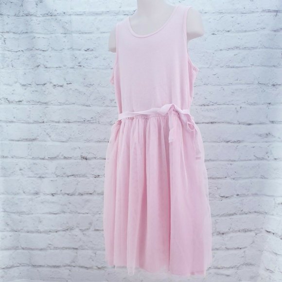 Crew Cuts Girls Pastel Pink Sleeveless Tulle Knit Summer A Line Dress Size 10 - Picture 3 of 15